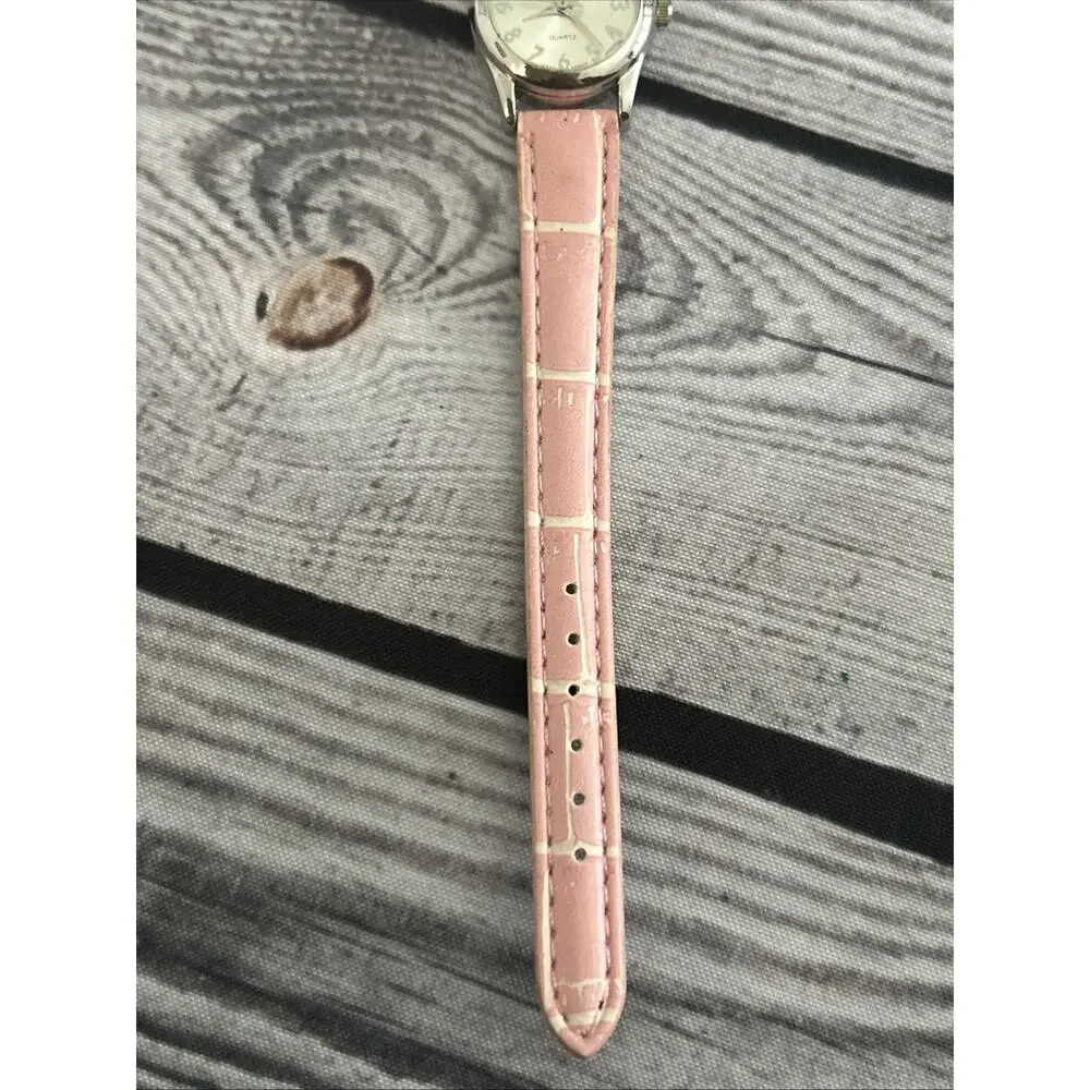 Charles Raymond Silver Tone Pink Band Women’s Quartz Watch